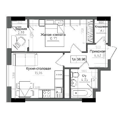 2-комнатная 42.85 м² в ЖГ ARTVILLE от 22 600 грн/м², пгт Авангард