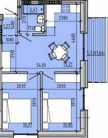 2-кімнатна 47.19 м² в ЖК Простір на 9-й Фонтана від 32 250 грн/м², Одеса