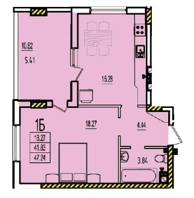 1-кімнатна 47.24 м² в ЖК RosenTal від 17 550 грн/м², с. Лиманка