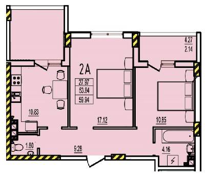 2-кімнатна 59.94 м² в ЖК RosenTal від 14 200 грн/м², с. Лиманка