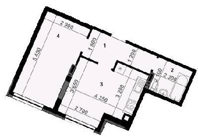 1-комнатная 42.2 м² в ЖК Антрацит от 29 000 грн/м², с. Петропавловская Борщаговка