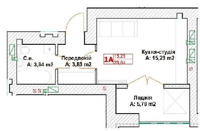 1-кімнатна 28.84 м² в ЖК Модуль від 21 000 грн/м², м. Буча