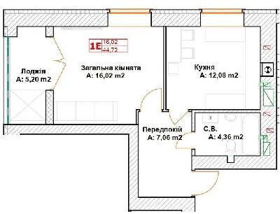 1-кімнатна 44.72 м² в ЖК Модуль від 23 000 грн/м², м. Буча