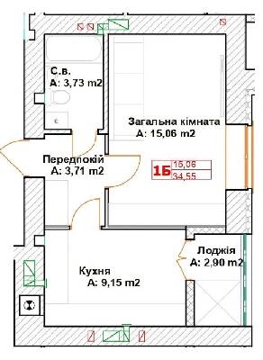 1-комнатная 34.55 м² в ЖК Модуль от 23 000 грн/м², г. Буча