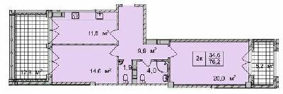 2-комнатная 76.2 м² в ЖК ТИТУЛ Дом на Пушкинской от 49 400 грн/м², Харьков