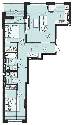 2-комнатная 74.08 м² в ЖК Royal Park от 16 900 грн/м², г. Дубляны