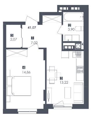 1-кімнатна 41.07 м² в ЖК Сад Пісень від 24 650 грн/м², Львів