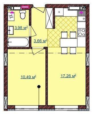 1-кімнатна 35.4 м² в ЖК на вул. Вулецька від 12 800 грн/м², с. Горішній
