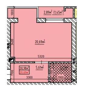 1-кімнатна 30.98 м² в ЖК Центральний від 16 600 грн/м², с. Солонка