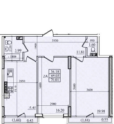 2-комнатная 70.01 м² в ЖК Парус от 20 050 грн/м², г. Южное