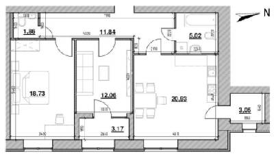 2-комнатная 76.66 м² в ЖК Компаньон от 20 199 грн/м², с. Сокольники