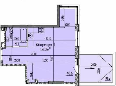1-комнатная 56.3 м² в ЖК River Hall от 19 500 грн/м², Запорожье
