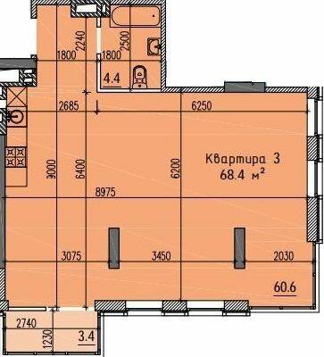 2-комнатная 68.4 м² в ЖК River Hall от 23 700 грн/м², Запорожье