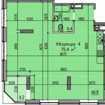 3-кімнатна 75.4 м² в ЖК River Hall від 25 100 грн/м², Запоріжжя