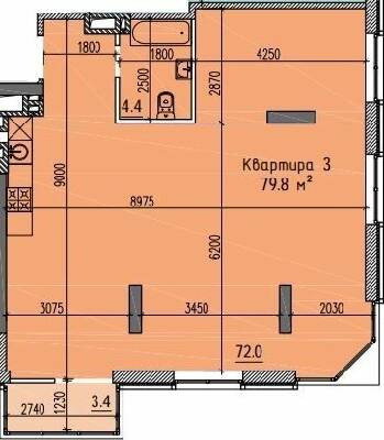 3-комнатная 79.8 м² в ЖК River Hall от 25 100 грн/м², Запорожье