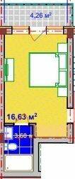 1-кімнатна 24.57 м² в Апарт-комплекс Wood Apartments від 50 700 грн/м², с. Яблуниця