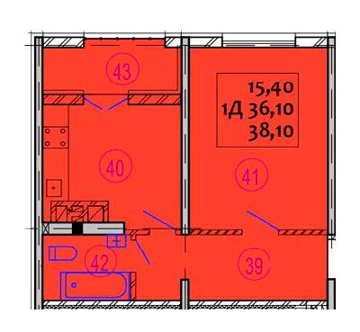 1-комнатная 38.1 м² в ЖК Варшавський от 10 700 грн/м², г. Ковель