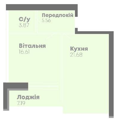 1-комнатная 54.51 м² в ЖК Central House от 16 700 грн/м², Николаев