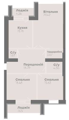 3-кімнатна 118.99 м² в ЖК Central House від 18 800 грн/м², Миколаїв