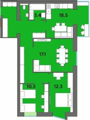 3-комнатная 85.8 м² в ЖК Orange City от 17 950 грн/м², г. Вараш