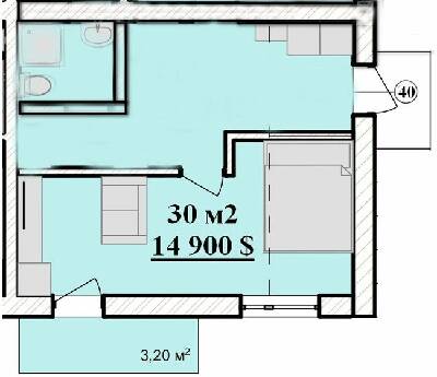 1-кімнатна 30 м² в ЖК Срібна Підкова від 18 750 грн/м², Рівне