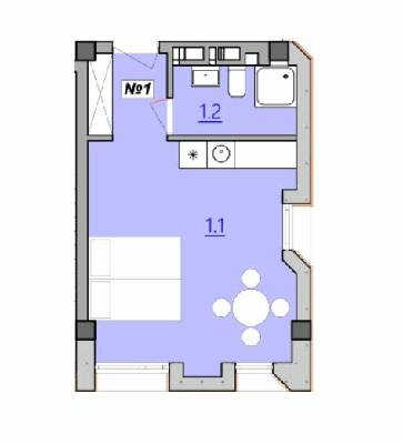 1-кімнатна 28 м² в Апарт-комплекс Кампус від 15 500 грн/м², Тернопіль
