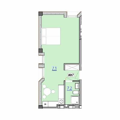 1-кімнатна 36.1 м² в Апарт-комплекс Кампус від 15 500 грн/м², Тернопіль