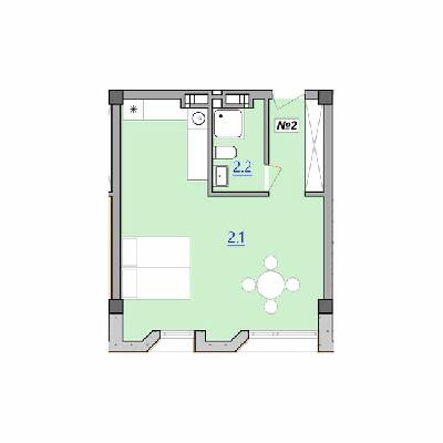 1-кімнатна 37.6 м² в Апарт-комплекс Кампус від 15 500 грн/м², Тернопіль