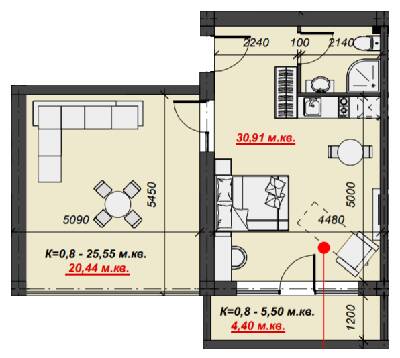 1-комнатная 55.75 м² в ЖК Green Park Resort от 26 600 грн/м², с. Поляна