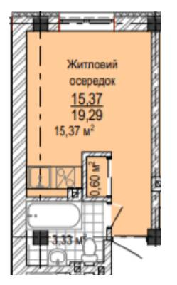 1-кімнатна 19.29 м² в ЖК НАДІЯ від 21 700 грн/м², Харків