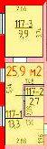 1-кімнатна 25.9 м² в ЖК Хвиля від 19 650 грн/м², с. Залізний Порт