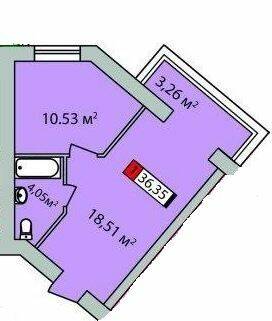 1-кімнатна 36.35 м² в ЖК Парковий квартал від 19 500 грн/м², Черкаси
