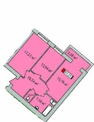 2-комнатная 67.55 м² в ЖК Парковый квартал от 17 000 грн/м², Черкассы
