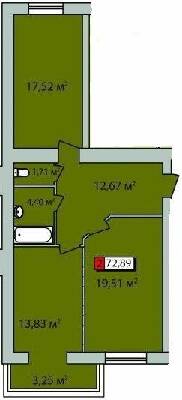 2-комнатная 72.89 м² в ЖК Парковый квартал от 16 000 грн/м², Черкассы