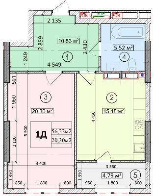 1-комнатная 56.32 м² в ЖК Podil Plaza & Residence от 62 000 грн/м², Киев