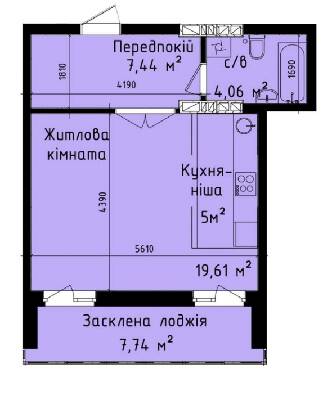 1-комнатная 43.85 м² в ЖК Днепровский от 30 500 грн/м², Киев