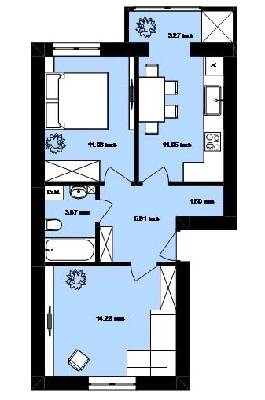 2-комнатная 50.84 м² в ЖК Амстердам от 15 100 грн/м², г. Винники