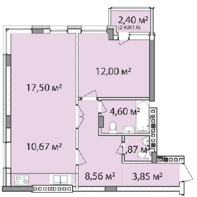 1-кімнатна 61.45 м² в ЖК Лавандовий від 20 000 грн/м², м. Бровари