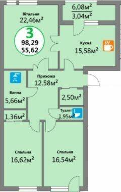3-комнатная 98.29 м² в ЖК Эко-дом на Надежной от 15 500 грн/м², Львов