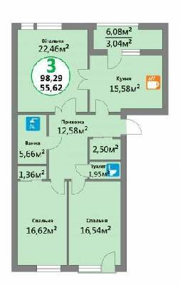 3-комнатная 98.29 м² в ЖК Эко-дом на Надежной от 15 500 грн/м², Львов