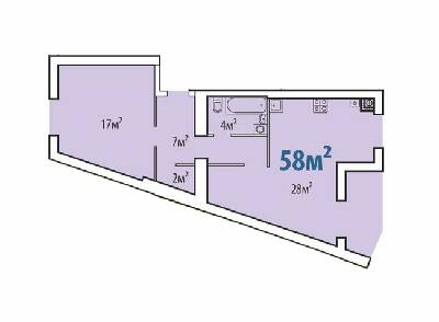 2-комнатная 58 м² в ЖК Евромисто от 20 300 грн/м², с. Крюковщина