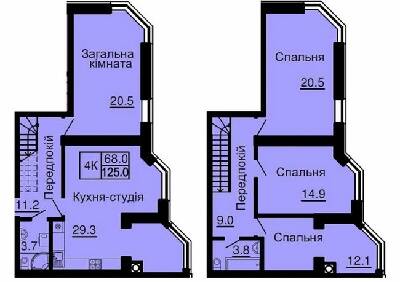 Дворівнева 125 м² в ЖК Sofia Nova від 35 000 грн/м², с. Новосілки