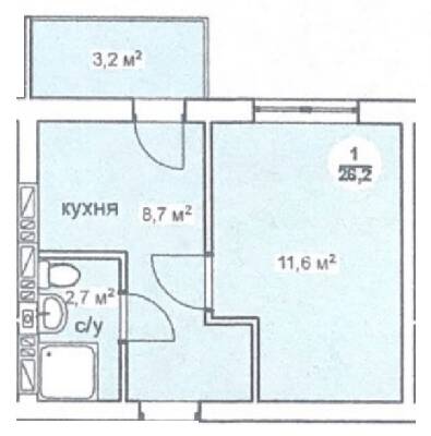 1-комнатная 26.2 м² в ЖК Новая Дания от 22 500 грн/м², с. Софиевская Борщаговка