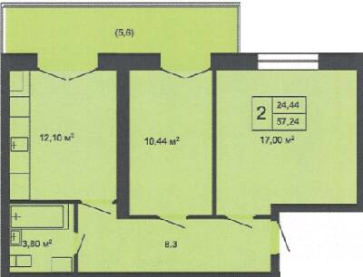 2-кімнатна 57.24 м² в ЖК Кленовий Парк від 14 000 грн/м², м. Трускавець