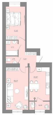 2-комнатная 61.42 м² в ЖК Проект Парк от 14 850 грн/м², г. Пустомыты