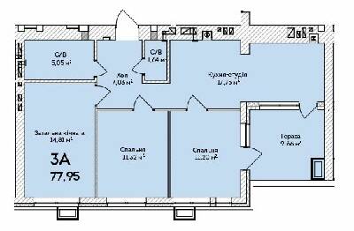 3-комнатная 77.95 м² в ЖК Grand Country Irpin от 19 500 грн/м², г. Ирпень