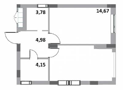 1-комнатная 42.2 м² в ЖК Green Side от 22 500 грн/м², г. Ирпень