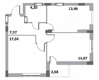 2-комнатная 56.19 м² в ЖК Green Side от 21 000 грн/м², г. Ирпень