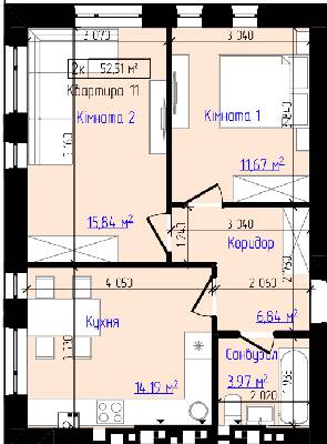 2-комнатная 52.51 м² в ЖК Viking Home от 19 000 грн/м², г. Ирпень