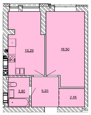 1-кімнатна 41.47 м² в ЖК Найкращий квартал від 29 450 грн/м², м. Ірпінь